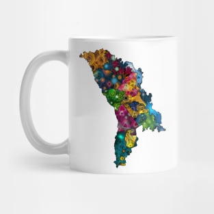 Spirograph Patterned Moldova Administrative Divisions Map Mug